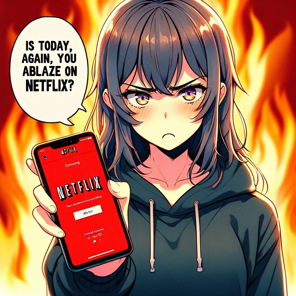 NETFLIXで動画を見ようとしている女性　