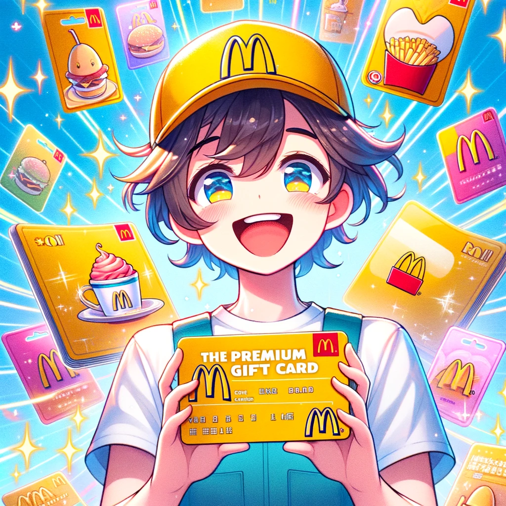 マックカードにプレミアがついたにこやかな男性